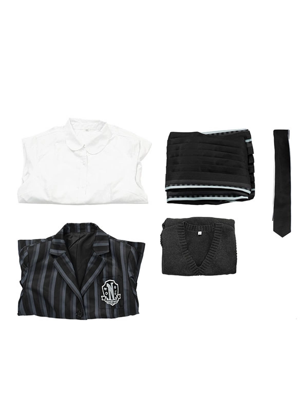 Cosplayshow La Familia Addams TV Cosplay Wednesday School Uniform Cosplay Disfraces 12 Cosplayshow La Familia Addams TV Cosplay Wednesday School Uniform Cosplay Disfraces - Imagen 10