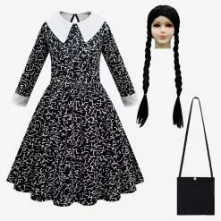Cosplayshow The Addams Family Movie Cosplay Wednesday Kid Cosplay Vestido De Una Pieza