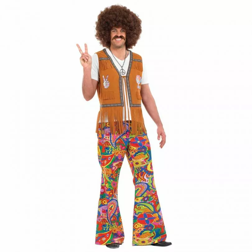 Disfraz Hippie Hombre - Pantalón De Colores 4 Disfraz Hippie Hombre - Pantalón De Colores - Imagen 2