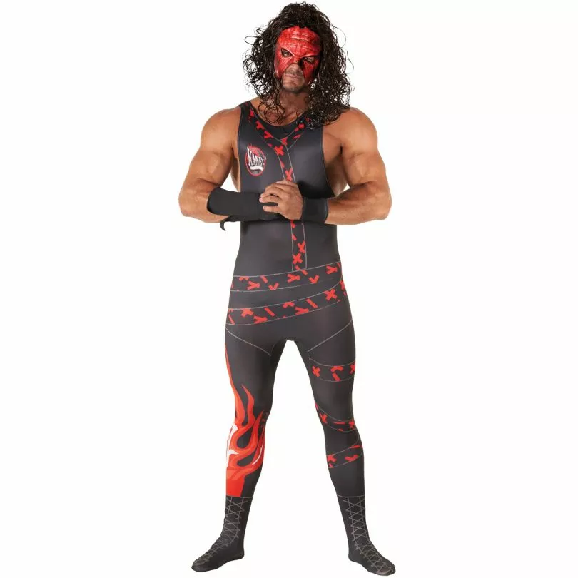 Disfraz De Lucha Libre Kane WWE Adulto 3 Disfraz De Lucha Libre Kane WWE Adulto