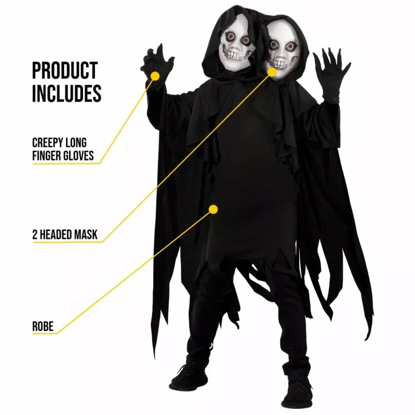 Disfraz De Necrófago De Dos Cabezas Para Niños 5 Disfraz De Necrófago De Dos Cabezas Para Niños - Imagen 4